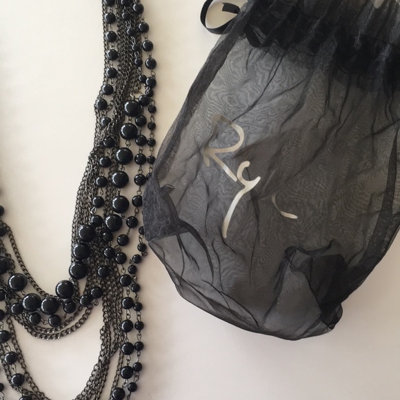 Black Long necklace with bag! - Picture 2 of 3